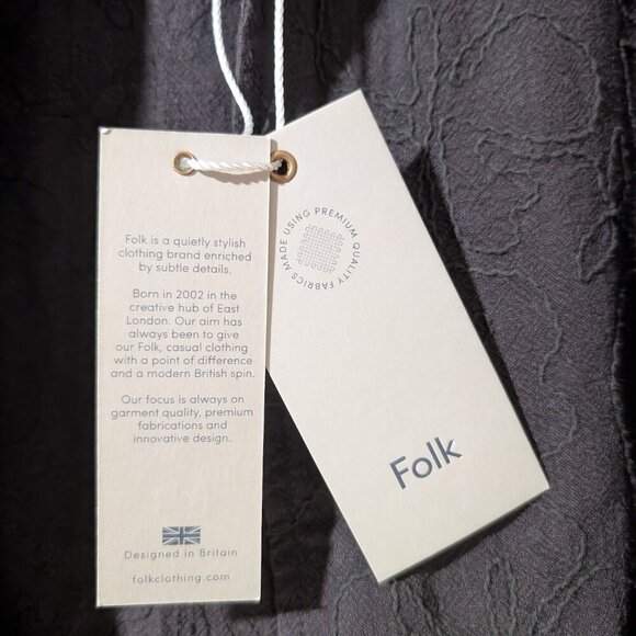 Folk | Cornelli Short Sleeve Floral Embroidered Shirt In Washed Black - Picture 11 of 11